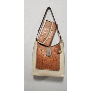 Vintage Brahmin Kendall Pecan Tricolor Vintage Shoulder Bag and Wallet